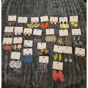 25 pairs of Earrings multiple sizes and Assorted Styles